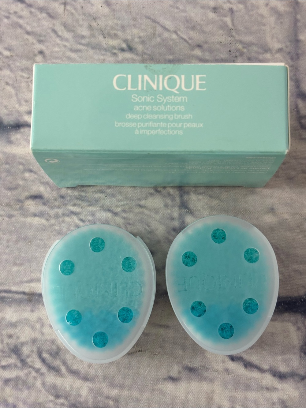 CLINIQUE Sonic System Cleansing 2 Replacement Brush Heads New In Box Acne